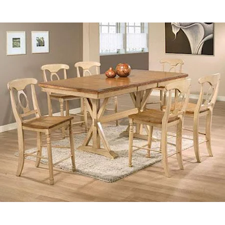 7 Piece Tall Table with Napoleon Barstools